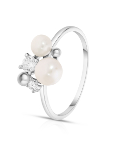 Inele, Inel argint 925 cu perle de cultura si cubic zirconia RS9945PE-WH, bb-shop.ro