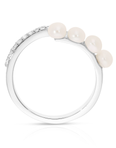 Inele perla de cultura, Inel argint 925 cu perle de cultura si cubic zirconia RS10048PE-WH, bb-shop.ro