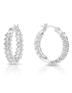 Bijuterii rotunzi dama, Cercei argint 925 rotunzi cu cubic zirconia R2ACHQ000J00L8QB0, bb-shop.ro