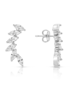 Bijuterii lungi dama argint, Cercei argint 925 stud lung cu cubic zirconia R2AM43007U00L8QB0, bb-shop.ro
