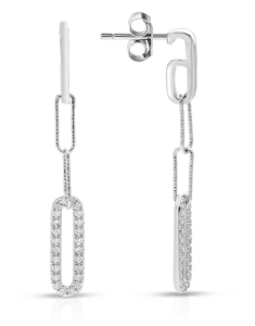 Bijuterii lungi dama argint, Cercei argint 925 stud lung cu cubic zirconia R2AQTU007U00L7VB0, bb-shop.ro