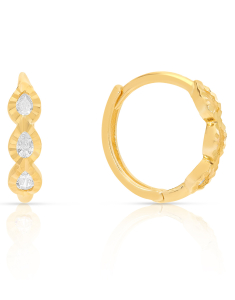 Bijuterii, Cercei copii Lilu aur 14 kt rotunzi cu cubic zirconia OT402593Y, bb-shop.ro