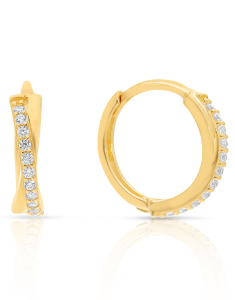 Bijuterii, Cercei copii Lilu aur 14 kt rotunzi cu cubic zirconia OT403195Y, bb-shop.ro