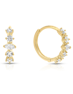 Bijuterii, Cercei copii Lilu aur 14 kt rotunzi cu cubic zirconia OT403745Y, bb-shop.ro