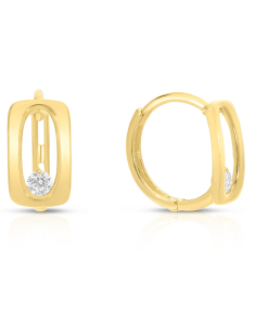 Bijuterii rotunzi dama aur 14 kt, Cercei aur 14 kt rotunzi cu cubic zirconia OT403908Y, bb-shop.ro