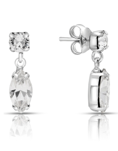 Bijuterii cristal, Cercei argint 925 stud lung cu cristale 34515AG-RH-C, bb-shop.ro