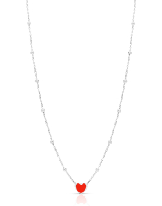 Bijuterii MARIBELLE, Colier copii Maribelle argint 925 cu email si inima L096P-CL2-RH-R, bb-shop.ro