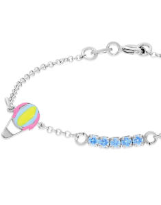 Bratari rolo MARIBELLE, Bratara copii Maribelle argint 925 cu email si balon MS198-BABY4-RH-MCLBL, bb-shop.ro