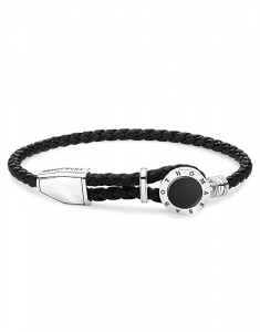 Bijuterii piele, Bratara Thomas Sabo Rebel at Heart piele cu argint si onix A1864-982-11, bb-shop.ro