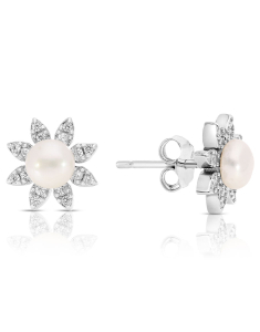 Bijuterii, Cercei argint 925 stud cu perle si cubic zirconia TE5253-EG-W, bb-shop.ro