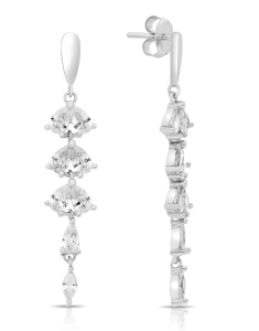Cercei lungi dama argint, Cercei argint 925 stud lung cu cubic zirconia LE4796-EG-W, bb-shop.ro