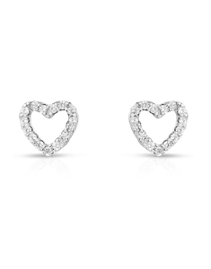 Bijuterii argint, Cercei argint 925 stud cu cubic zirconia si inima TE3302-EG-W, bb-shop.ro