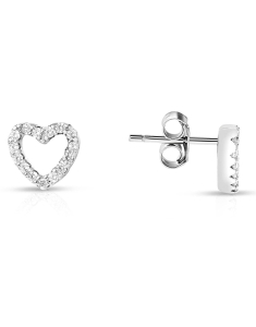 Bijuterii argint, Cercei argint 925 stud cu cubic zirconia si inima TE3302-EG-W, bb-shop.ro