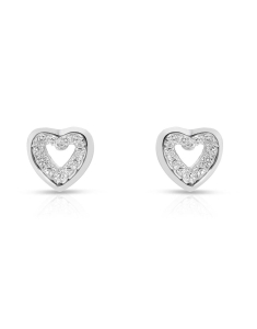 Bijuterii argint, Cercei argint 925 stud cu cubic zirconia si inima TE3305-EG-W, bb-shop.ro