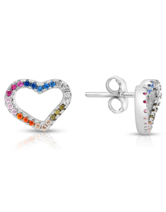 Bijuterii argint, Cercei argint 925 stud cu cubic zirconia si inima TE4198-EG-MCL, bb-shop.ro