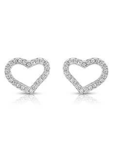 Bijuterii argint, Cercei argint 925 stud cu cubic zirconia si inima TE4198-EG-W, bb-shop.ro