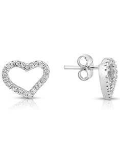 Bijuterii argint, Cercei argint 925 stud cu cubic zirconia si inima TE4198-EG-W, bb-shop.ro