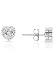 Bijuterii argint, Cercei argint 925 stud cu cubic zirconia si inima TE4263-EG-W, bb-shop.ro