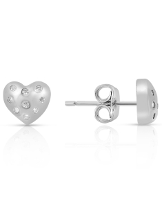 Bijuterii argint, Cercei argint 925 stud cu cubic zirconia si inima TE5059-EG-W, bb-shop.ro