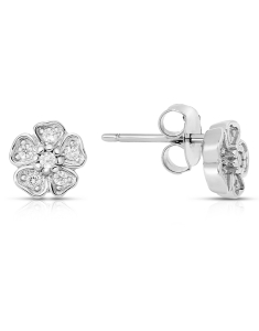 Bijuterii, Cercei argint 925 stud cu cubic zirconia si floare LE1774-EG-W, bb-shop.ro