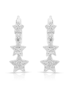 Bijuterii rotunzi dama, Cercei argint 925 rotunzi cu cubic zirconia si stea LE4967-EG-W, bb-shop.ro