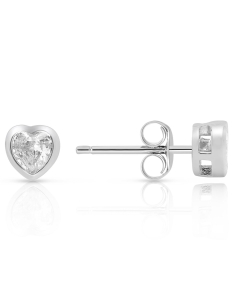 Bijuterii argint, Cercei argint 925 stud cu cubic zirconia si inima YE8440-EG-W, bb-shop.ro