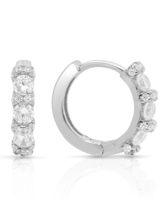 Bijuterii rotunzi dama, Cercei argint 925 rotunzi cu cubic zirconia LE2129-EG-W, bb-shop.ro