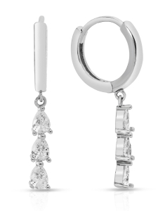 Bijuterii rotunzi dama, Cercei argint 925 rotunzi cu cubic zirconia LE2527-EG-W, bb-shop.ro