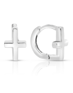 Bijuterii rotunzi argint fara piatra, Cercei copii Maribelle argint 925 cu cruce, bb-shop.ro