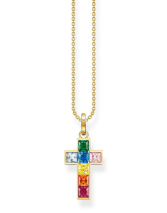 Bijuterii, Colier Thomas Sabo Sterling Silver cruce multicolora KE2166-996-7, bb-shop.ro