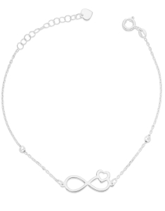 Bratari, Bratara aur 14 kt infinit cu inima si sfere BR10958-3-BBW, bb-shop.ro