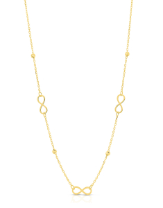 Bijuterii forzatina, Colier aur 14 kt cu infinit si sfere NK11252Y, bb-shop.ro