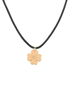 Colier Colier Ekan Diamonds snur textil cu trifoi aur 14 kt XK4781MR-BK-AM5, 02, bb-shop.ro