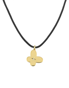 Bijuterii EKAN DIAMONDS, Colier Ekan Diamonds snur textil cu fluture aur 14 kt XK4797M0-BK-AM5, bb-shop.ro