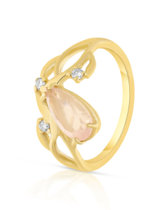 Inele, Inel aur 14 kt cu diamante si cuart roz ZR4141Y-RQ, bb-shop.ro