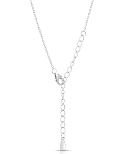 Bijuterii dama argint, Colier argint 925 cu cubic zirconia si floare EQ0124-CH-RH-W, bb-shop.ro
