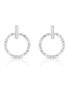 Bijuterii, Cercei argint 925 stud lung cu cubic zirconia ES0631-EG-RH-W, bb-shop.ro