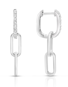 Bijuterii rotunzi dama, Cercei argint 925 rotunzi cu cubic zirconia EU0041-EG-RH-W, bb-shop.ro