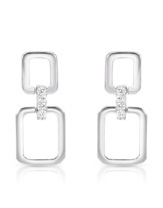 Bijuterii lungi, Cercei argint 925 stud lung cu cubic zirconia EA1040-EG-RH-W, bb-shop.ro