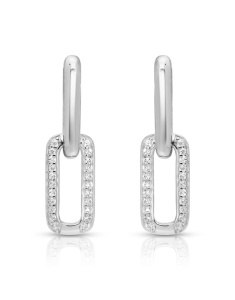 Cercei lungi dama argint, Cercei argint 925 stud lung cu cubic zirconia ES0415-EG-RH-W, bb-shop.ro