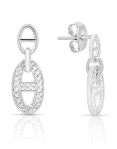 Cercei lungi dama argint, Cercei argint 925 stud lung cu cubic zirconia EA0995-EG-RH-W, bb-shop.ro