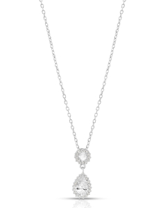 Bijuterii cubic zirconia, Colier argint 925 cu cubic zirconia EY0025-CH-RH-W, bb-shop.ro