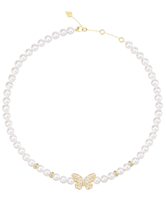 Bijuterii, Choker Guess Borboleta cu perle si cristale JUBN06120JWYGT-U, bb-shop.ro