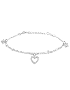 Bijuterii, Bratara argint 925 cu cubic zirconia si inima GA1821-BR-W, bb-shop.ro