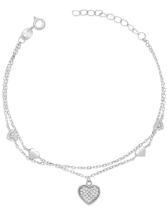 Bratari rolo, Bratara argint 925 cu cubic zirconia si inima GC9938-BR-W, bb-shop.ro