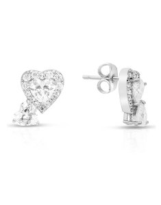 Bijuterii, Cercei argint 925 stud cu cubic zirconia si inima R2AVL2007U00L7VB0, bb-shop.ro