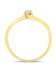 Inele de logodna solitaire, Inel de logodna aur 18 kt solitaire cu diamante RG082193-10-218, bb-shop.ro