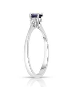Bijuterii de lux dama aur 18 kt, Inel aur 18 kt cu diamante si safir RG063627-118-SP, bb-shop.ro