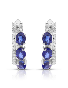 Bijuterii de lux dama safir, Cercei aur 18 kt cu diamante si safire ER098363-118-SP, bb-shop.ro