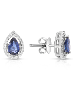 Bijuterii de lux stud, Cercei aur 18 kt stud cu diamante si safire ER096488-118-SP, bb-shop.ro